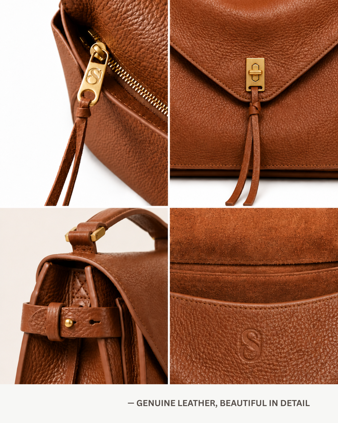 Sosialita Azela Genuine Leather Bag Tas Kulit Asli Tas Wanita Tas Handbag Tas Shoulder Bag — gambar pendukung 2