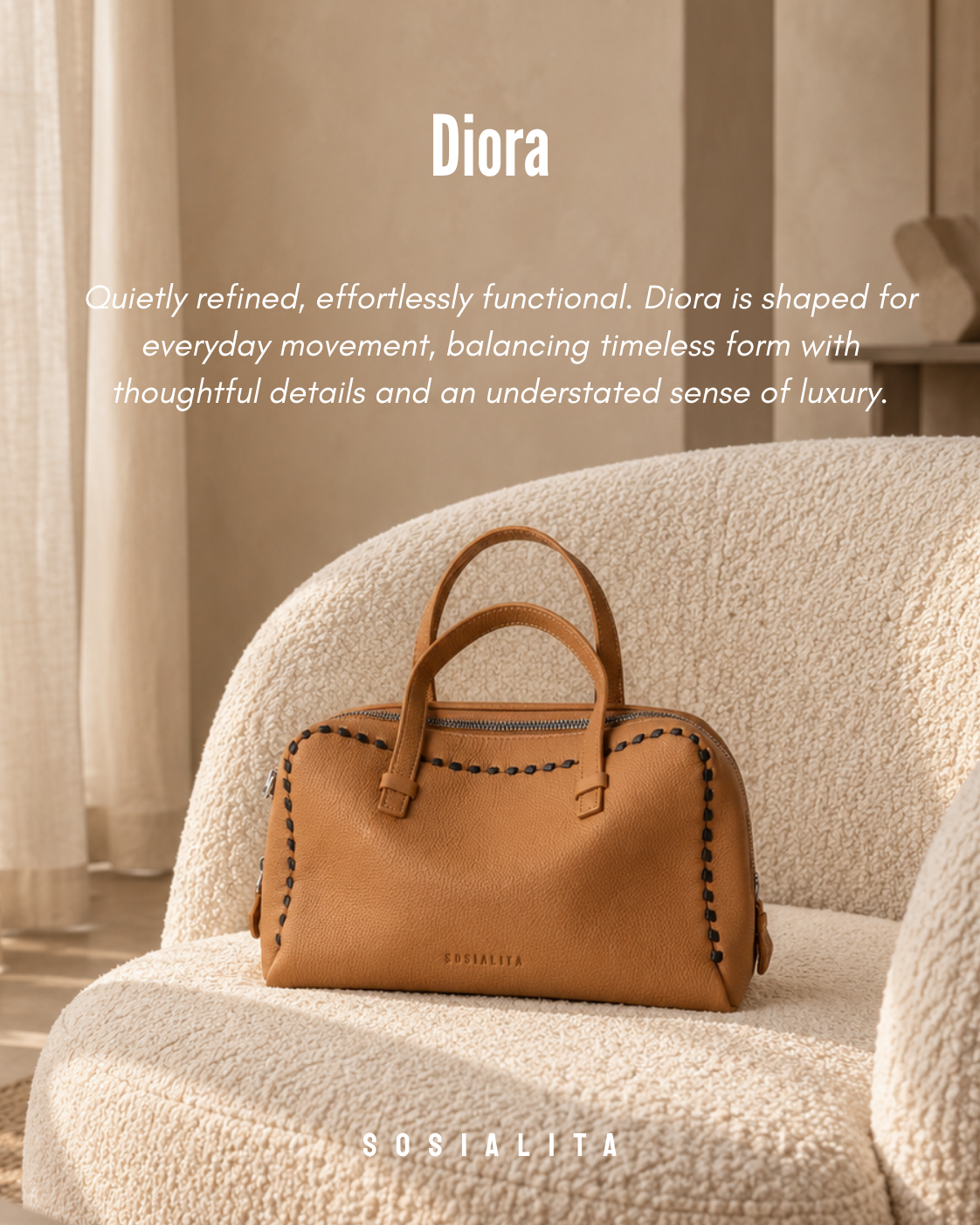 Sosialita Diora Genuine Leather Bag Tas Kulit Asli Tas Wanita Tas Handbag Tas Shoulder Bag Tas Sling Bag — gambar pendukung 1