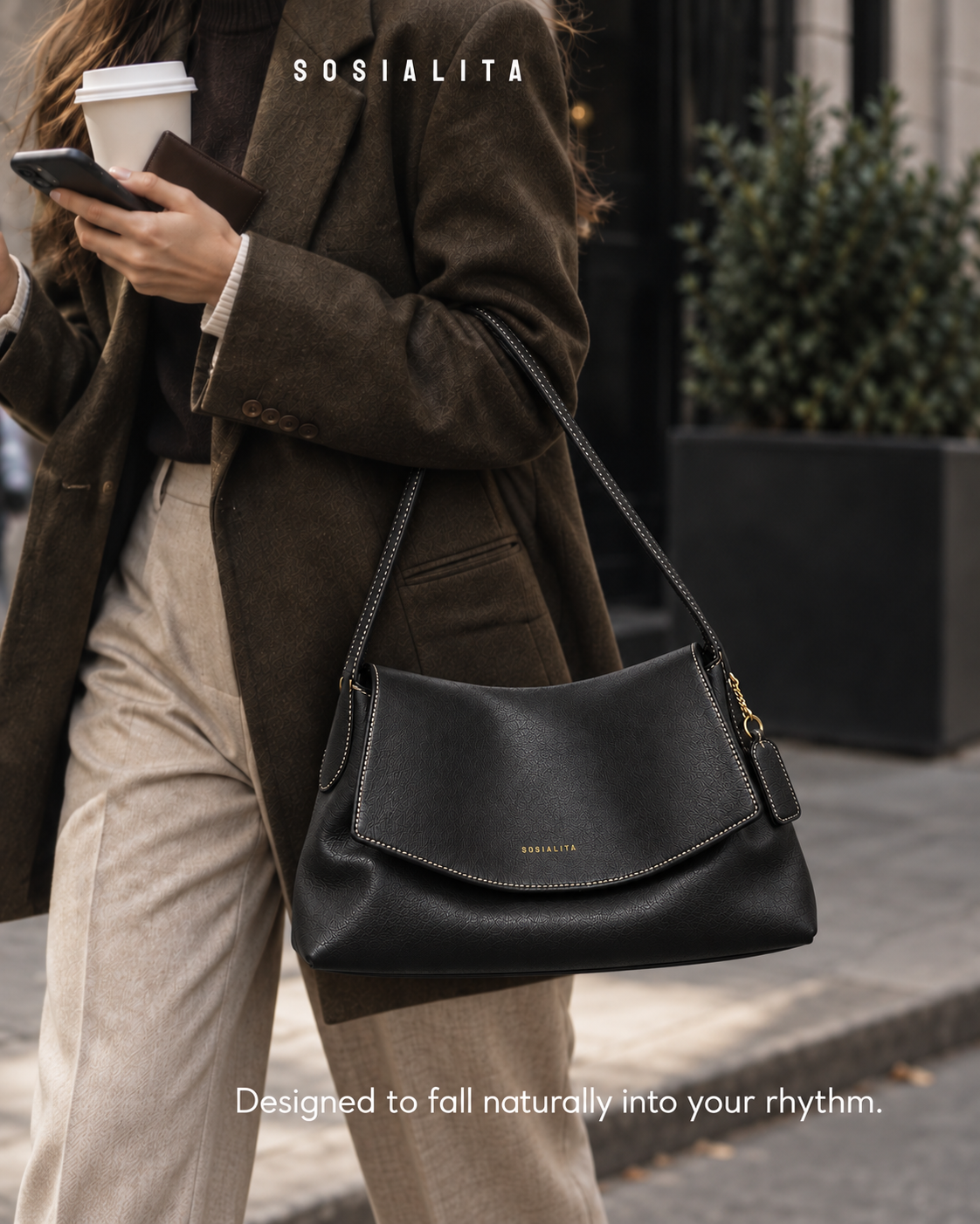 Sosialita Evaline Genuine Leather Bag Tas Kulit Asli Tas Wanita Tas Hobo Tas Shoulder Bag — gambar pendukung 5
