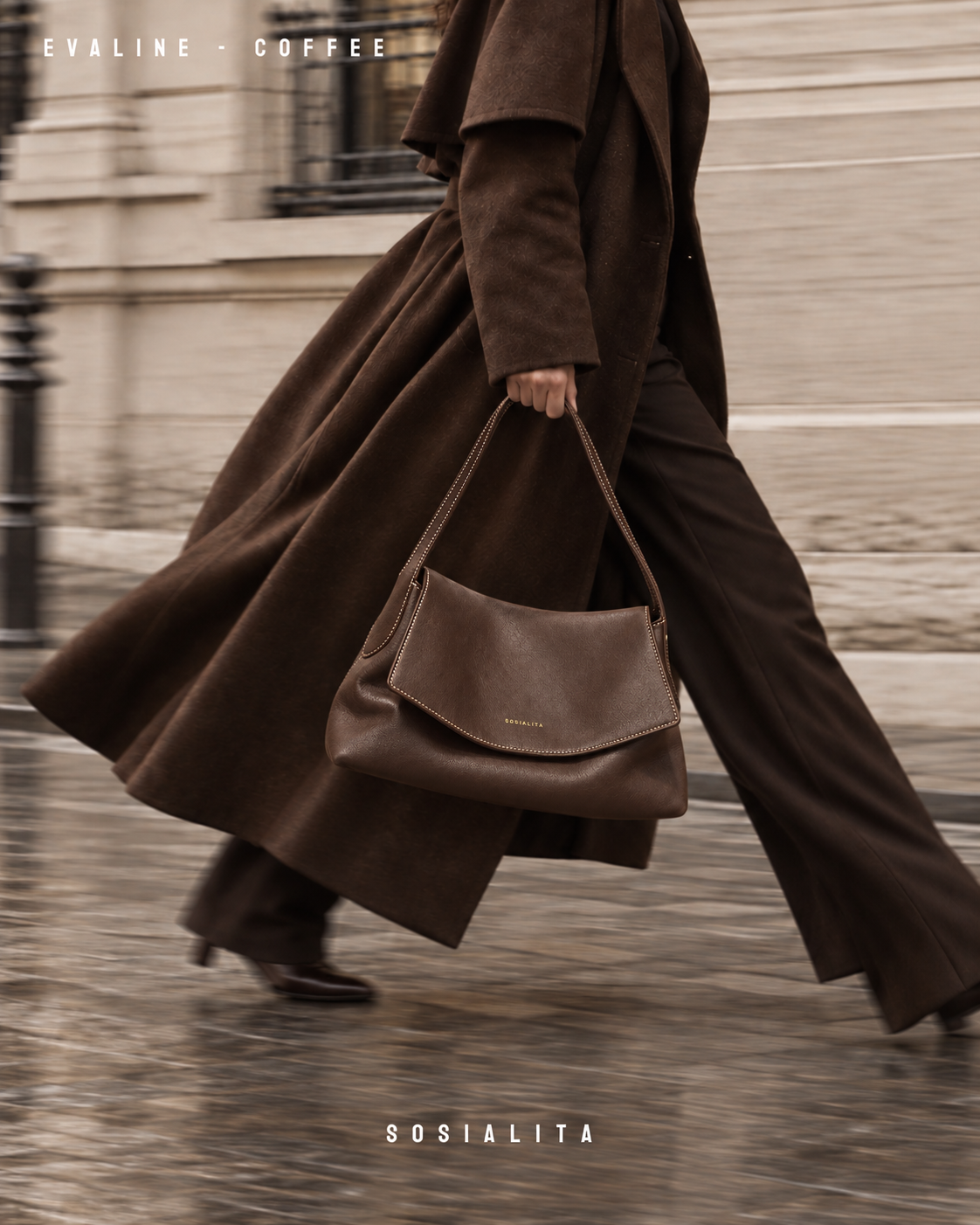 Sosialita Evaline Genuine Leather Bag Tas Kulit Asli Tas Wanita Tas Hobo Tas Shoulder Bag — gambar pendukung 4