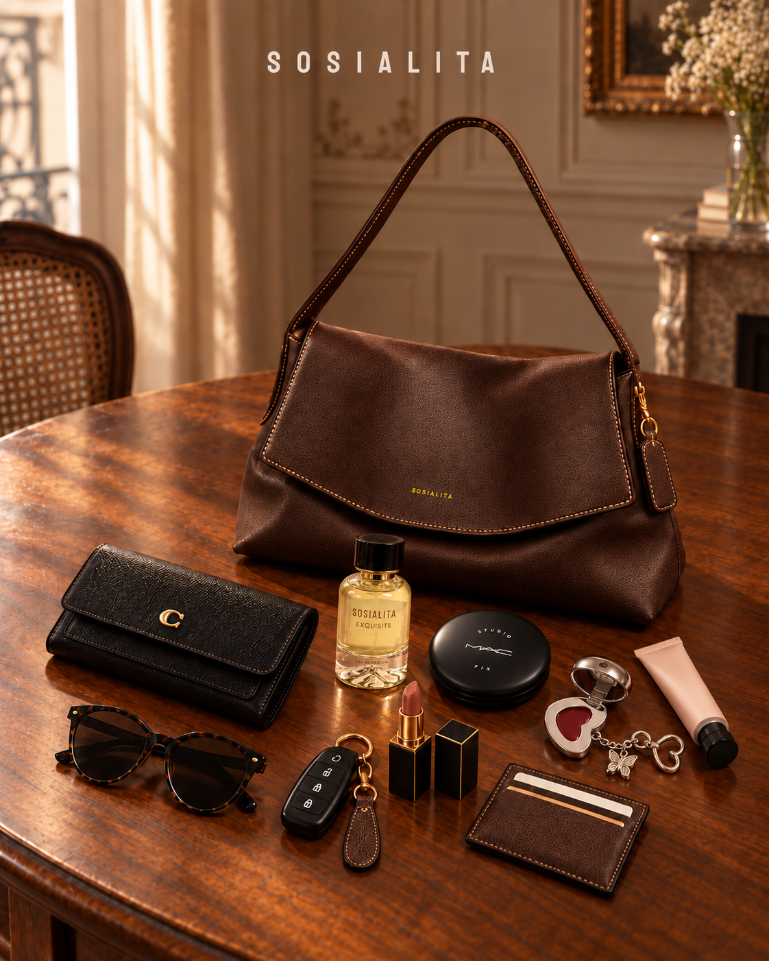 Sosialita Evaline Genuine Leather Bag Tas Kulit Asli Tas Wanita Tas Hobo Tas Shoulder Bag — gambar pendukung 2