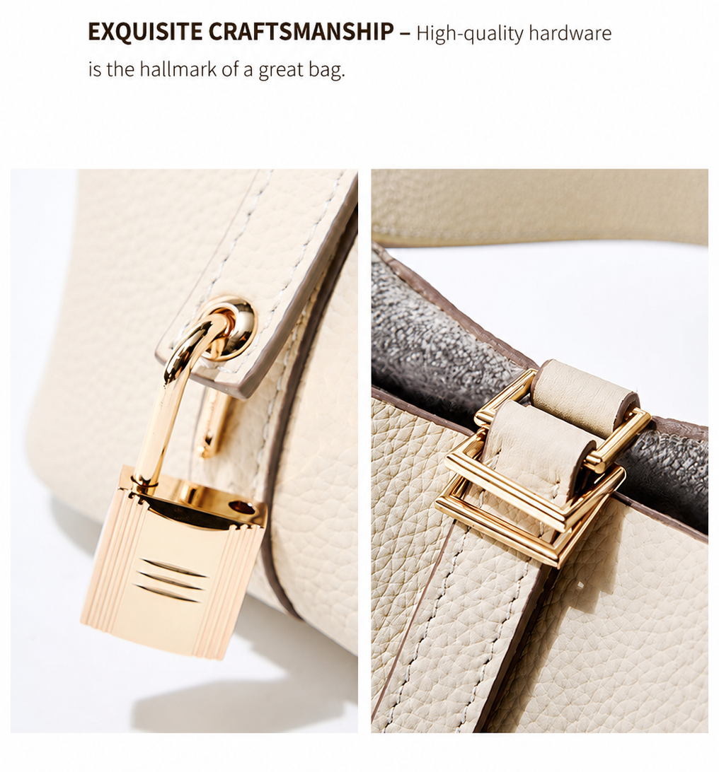 Sosialita Pikka 18 Gold Hardware Genuine Leather Bag Tas Kulit Asli Tas Wanita Tas Tote Bag Tas Handbag — gambar pendukung 2