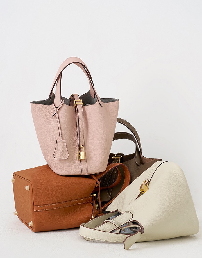 Sosialita Pikka 18 Gold Hardware Genuine Leather Bag Tas Kulit Asli Tas Wanita Tas Tote Bag Tas Handbag — gambar pendukung 1