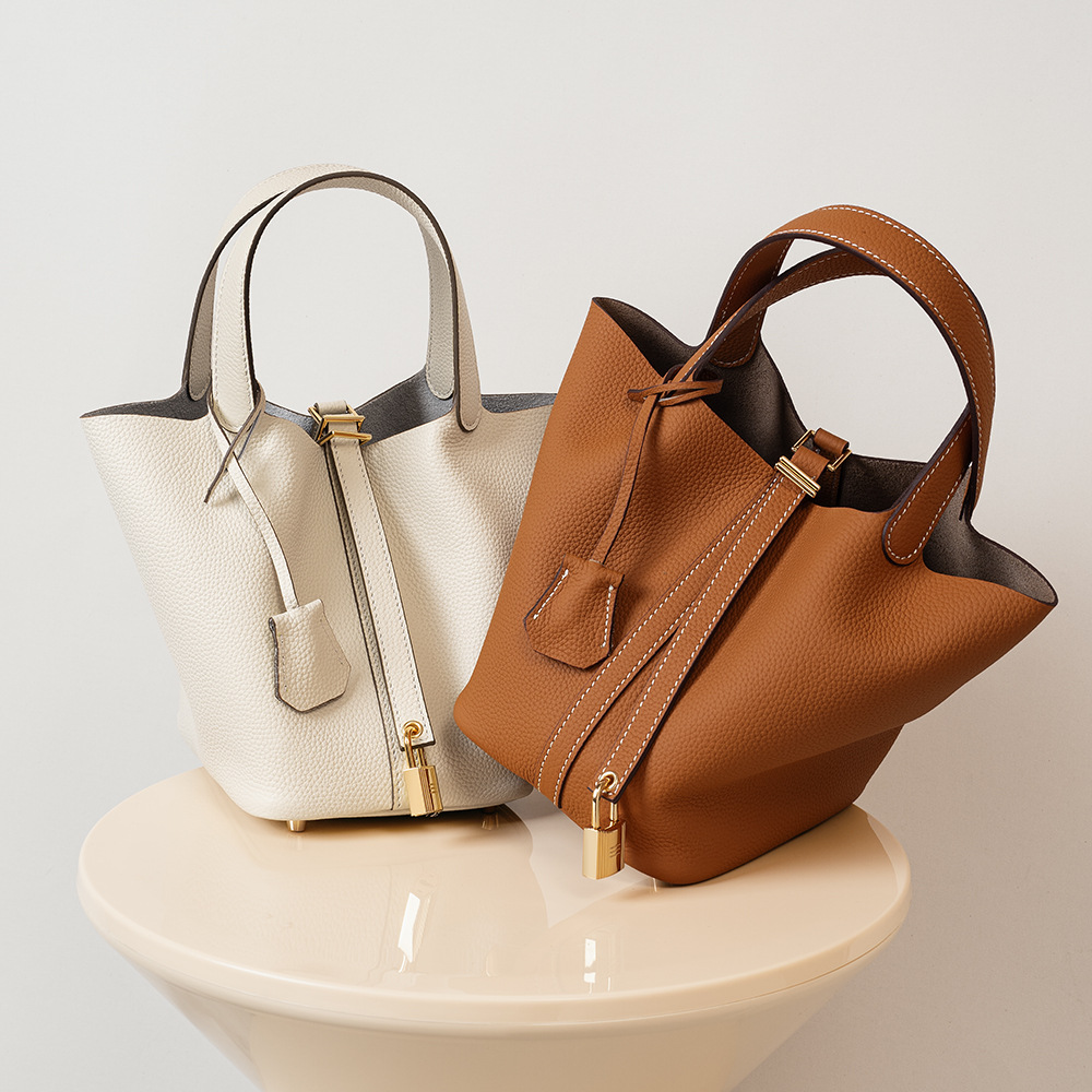 Sosialita Pikka 18 Gold Hardware Genuine Leather Bag Tas Kulit Asli Tas Wanita Tas Tote Bag Tas Handbag — gambar pendukung 9