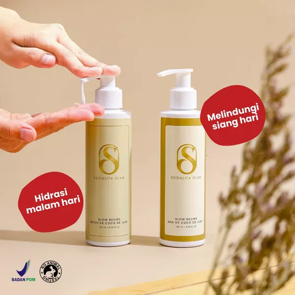 Paket Bundling Sosialita Body Lotion Glow Booster White Coco De Luxe Melembabkan dan Melindungi Kulit dari Sinar Matahari