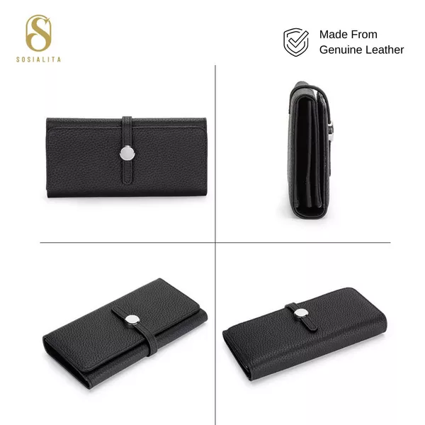 Sosialita Doogun Long Wallet Genuine Leather Dompet Kulit Asli Dompet Panjang Wanita Dompet HP