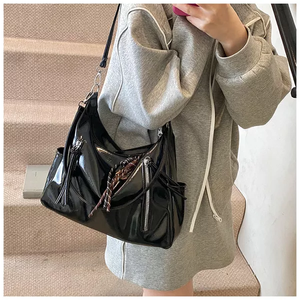 Gia Large Hobo Shoulder Bag Tas Wanita Glossy Tas Selempang Tas Korea