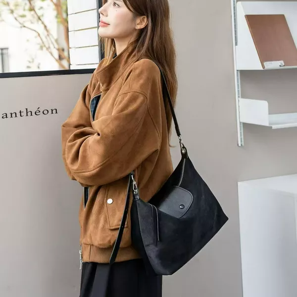 Sosialita Brelynn Suede Genuine Leather Shoulder Bag Tas Kulit Asli Tas Wanita Tas Selempang