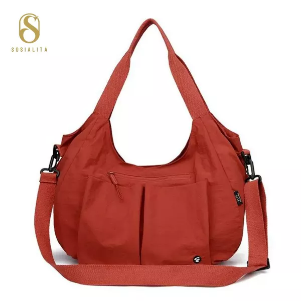 Renata Nylon Multi Pocket Shoulder Bag Tas Nilon Tas Wanita Tas Tote Bag Tas Selempang Tas Harian