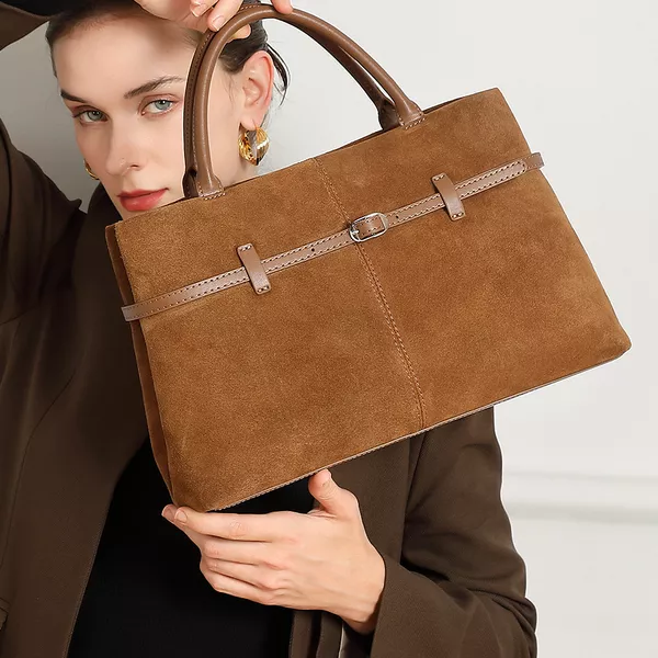 Sosialita Brina Suede Belt Tote Genuine Leather Bag Tas Kulit Asli Tas Wanita Tas Jinjing Tas Bahu Tas Selempang