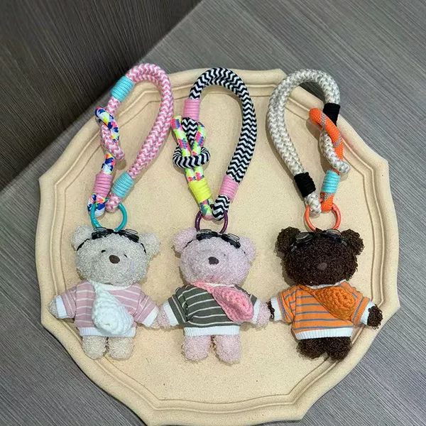 Bagcharm Bear Stripe Shirt Crossbody Bag Aksesoris Gantungan Tas Beruang Ganci Tas