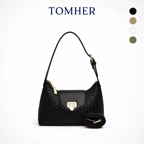 [TOMHER] - MINNIE BAG Woven Top Flap Bag Sling Bag Tas Selempang Tas Bahu Shoulder Bag Sling Bag Tas Kuliah Tas Kerja Tas Wanita Women's Bag